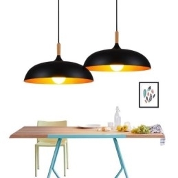 Luminária pendente moderna minimalista decorativa preta e branca