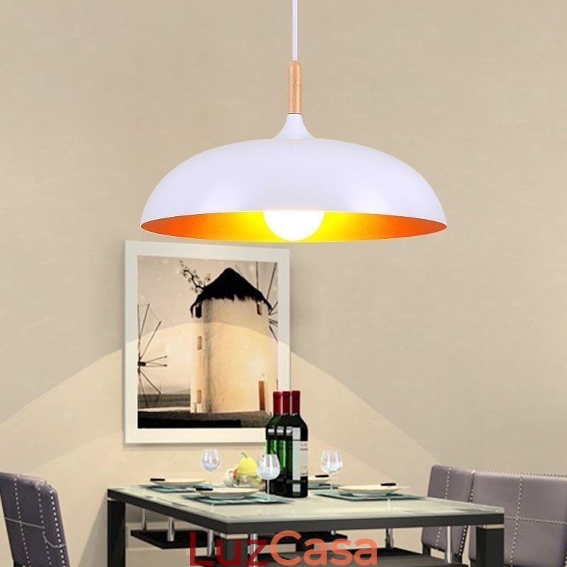 Luminária pendente moderna minimalista decorativa preta e branca