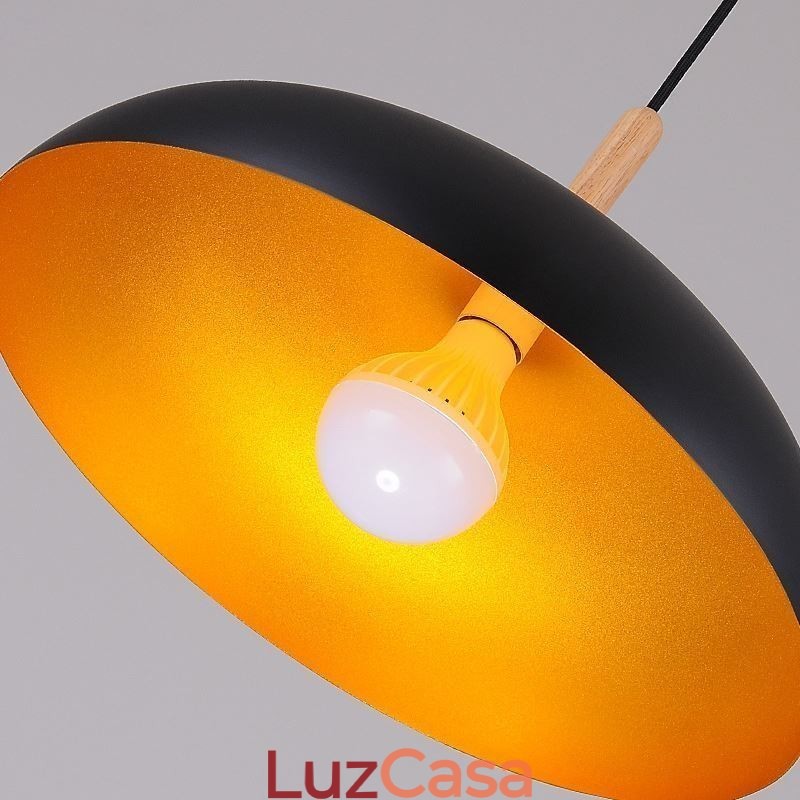 Luminária pendente moderna minimalista decorativa preta e branca