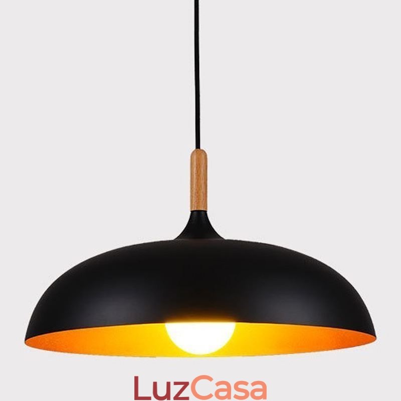 Luminária pendente moderna minimalista decorativa preta e branca
