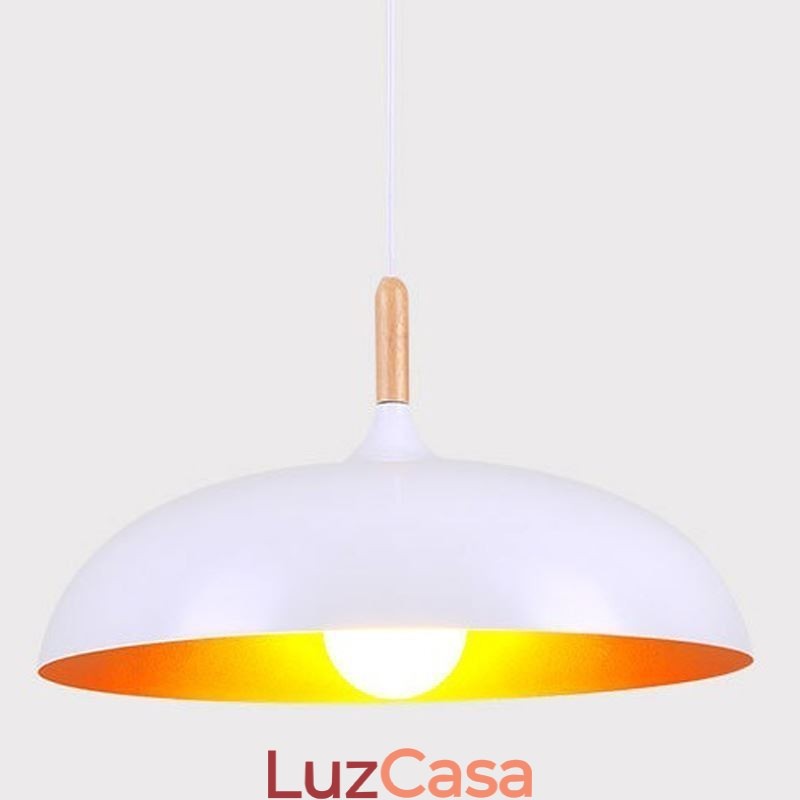 Luminária pendente moderna minimalista decorativa preta e branca