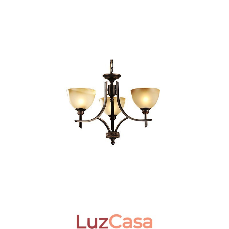 Lustre Elegante com 3 Luzes em Luz Quente