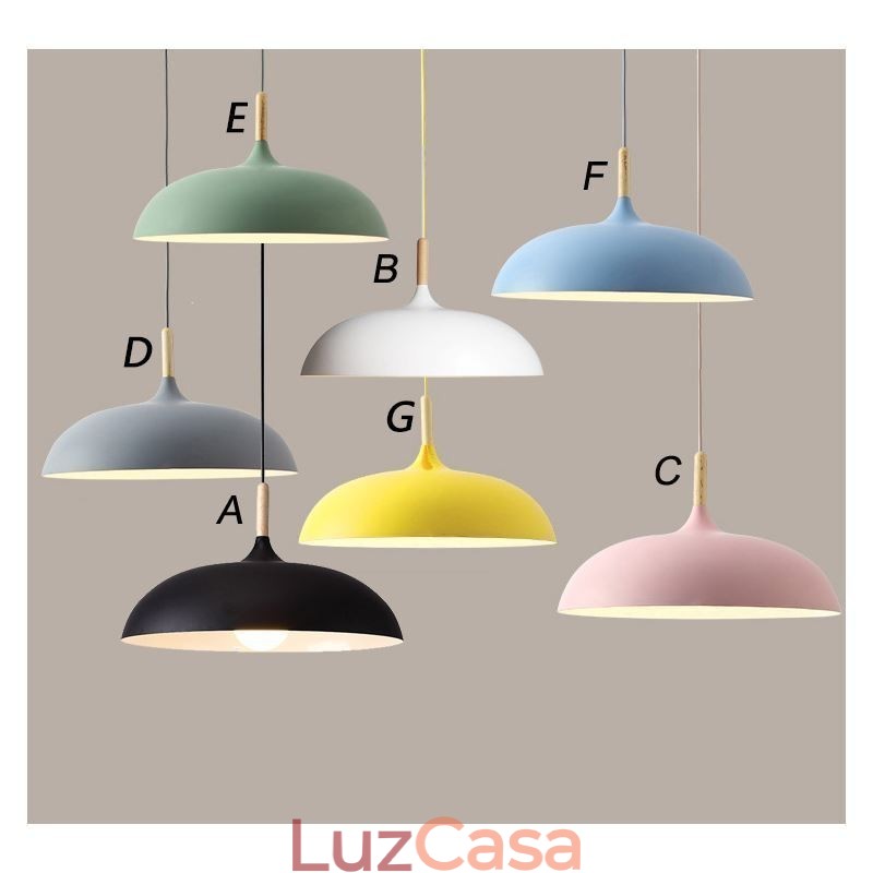 Luminária pendente moderna Luminária pendente colorida Macaron