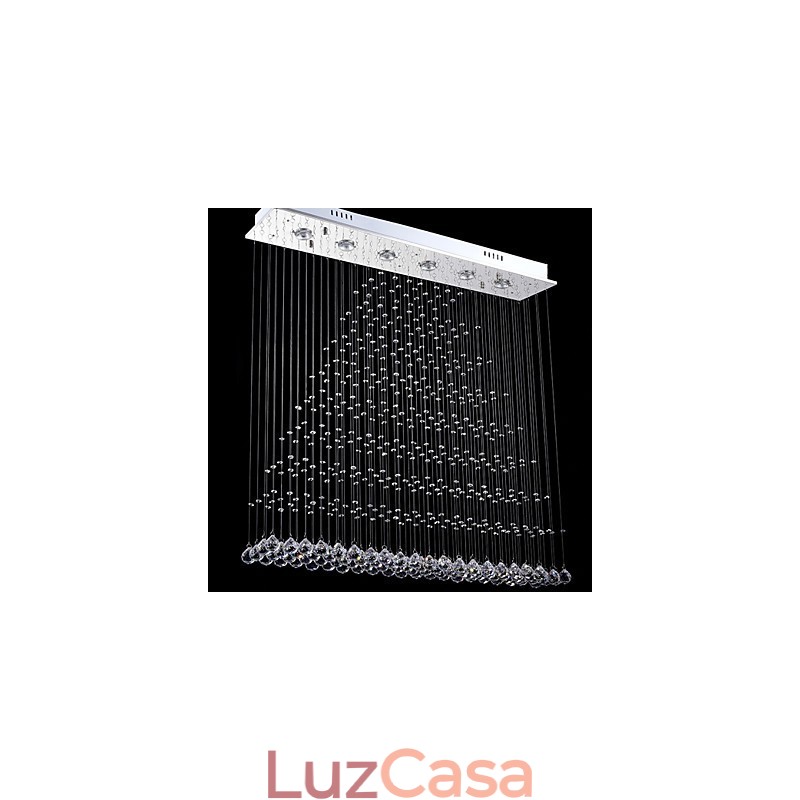 Luminária pendente retangular de cristal, lustre de teto, luminárias de iluminação