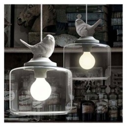 Luminária pendente de vidro estilo retrô Little Bird Iluminação decorativa