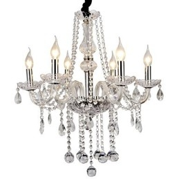 Lustre moderno contemporâneo de cristal galvanizado em metal
