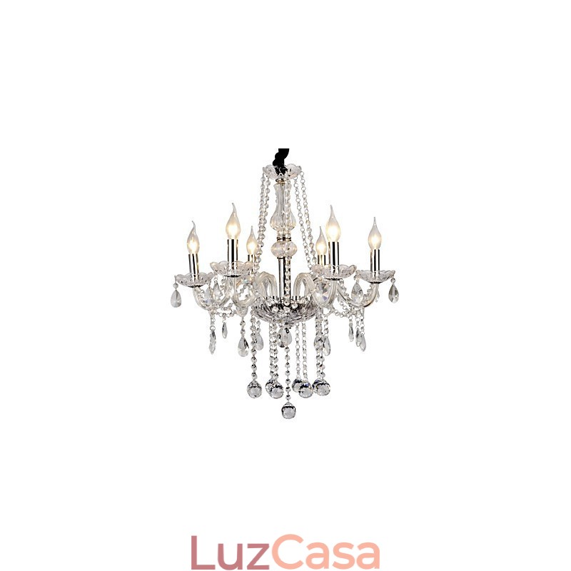 Lustre moderno contemporâneo de cristal galvanizado em metal