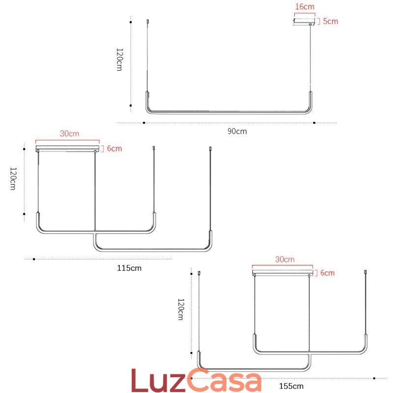 Luminária pendente moderna e minimalista