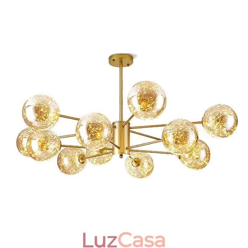 Luminária pendente Magic Bean estilo nórdico, luminária pendente Gypsophila com bola de vidro