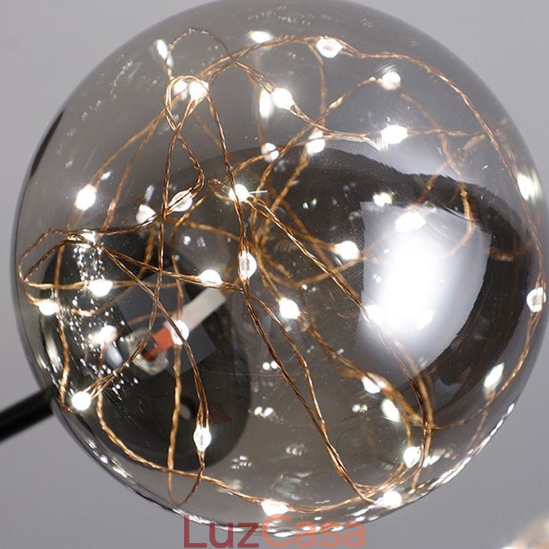 Luminária pendente Magic Bean estilo nórdico, luminária pendente Gypsophila com bola de vidro
