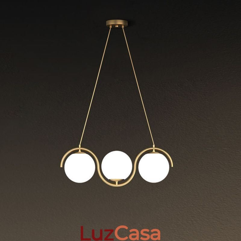 Luminária pendente moderna de globo de vidro Luminária minimalista