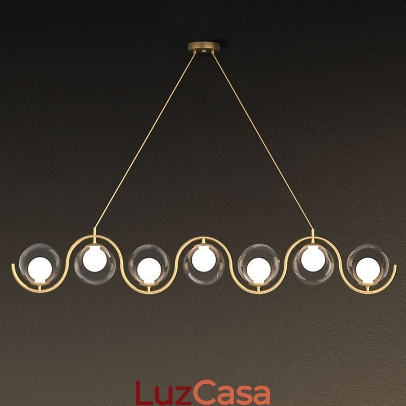 Luminária pendente moderna de globo de vidro Luminária minimalista