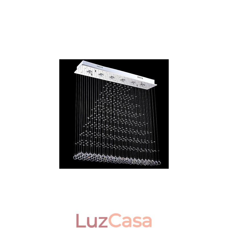 Luminária pendente retangular de cristal, lustre de teto, luminárias de iluminação