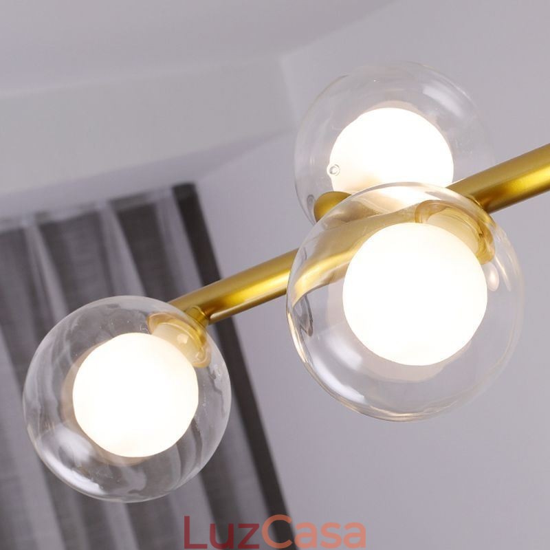 Lustre Globo de Vidro Tipo Horizontal Pendente Luz