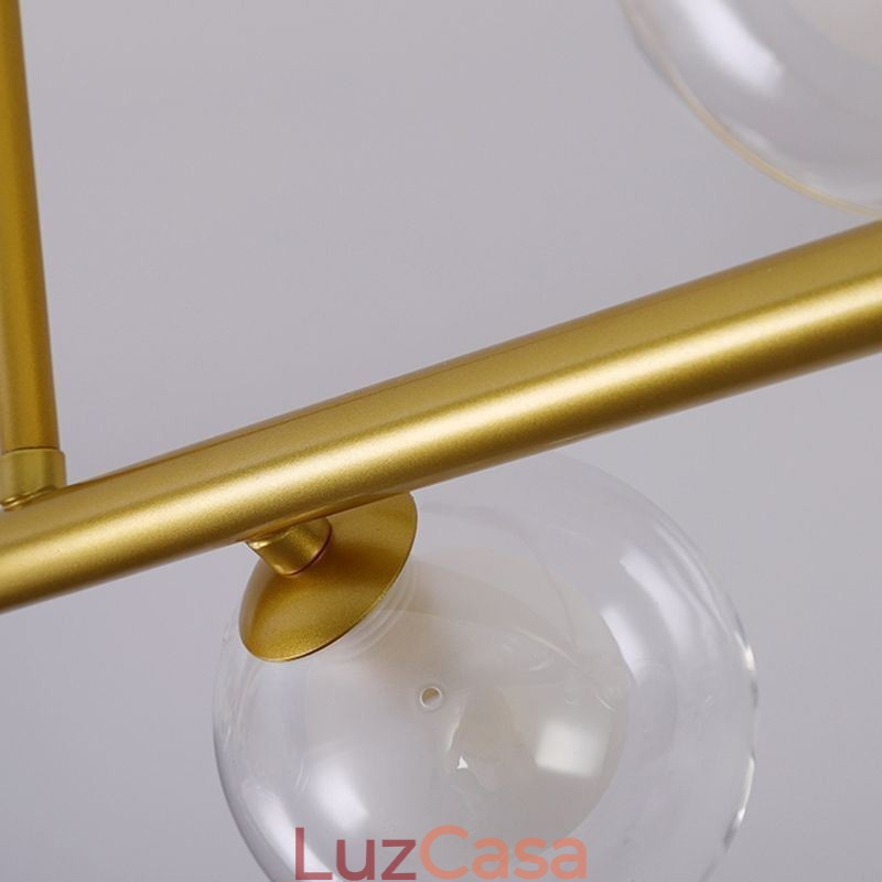 Lustre Globo de Vidro Tipo Horizontal Pendente Luz