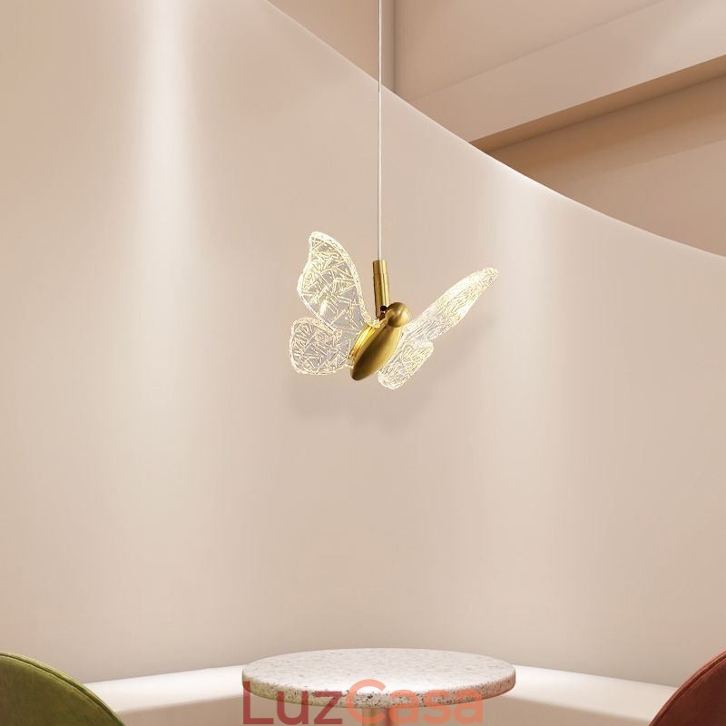 Luminária pendente de acrílico borboleta luminária de teto