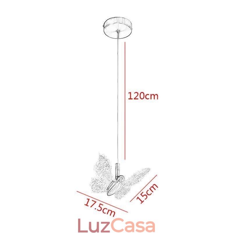 Luminária pendente de acrílico borboleta luminária de teto