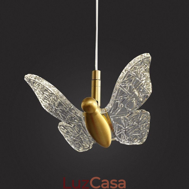 Luminária pendente de acrílico borboleta luminária de teto