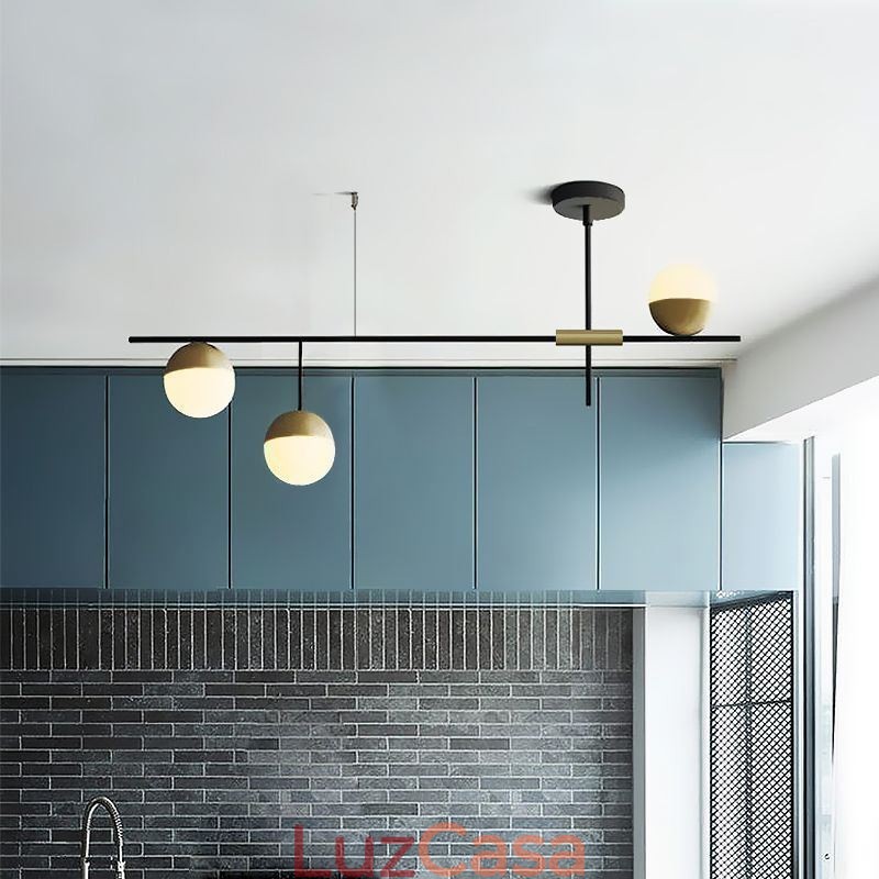 Lustre de teto com bola de vidro