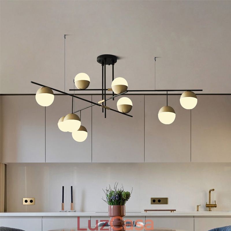 Lustre de teto com bola de vidro