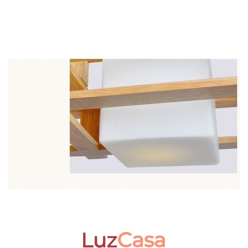 Luminária pendente criativa de carvalho com 3 luzes, luz de teto decorativa de madeira, café