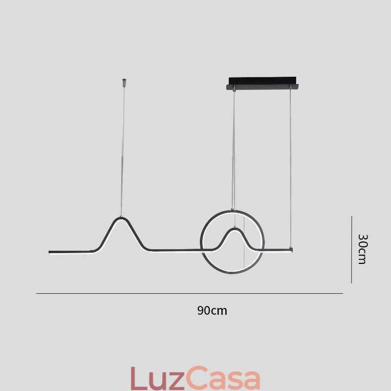 Luminária pendente minimalista decorativa 52W