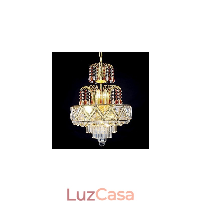 Lustre de metal com pintura de cristal clássico tradicional