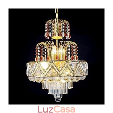 Lustre de metal com pintura de cristal clássico tradicional