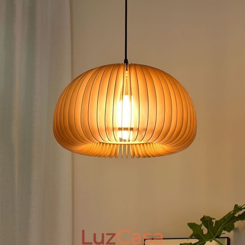 Luminária pendente estilo retrô Basswood Abóbora Luminária pendente