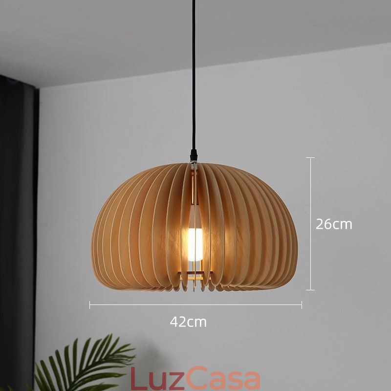 Luminária pendente estilo retrô Basswood Abóbora Luminária pendente
