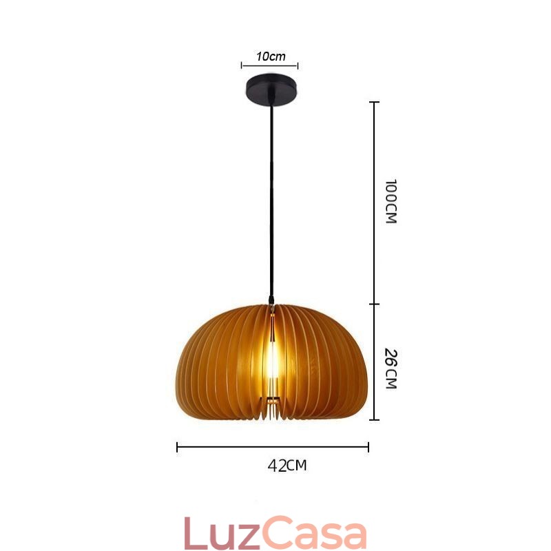 Luminária pendente estilo retrô Basswood Abóbora Luminária pendente