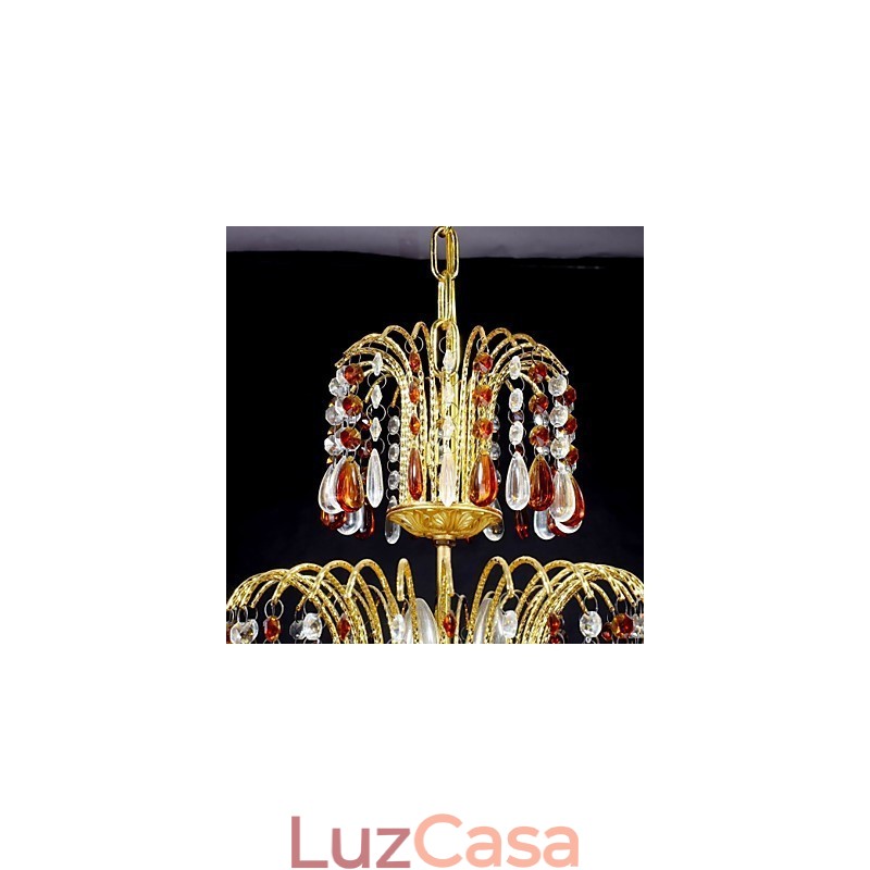 Lustre de metal com pintura de cristal clássico tradicional