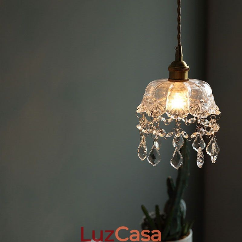 Elegante luminária pendente de vidro com cabeça única Mini luminária pendente