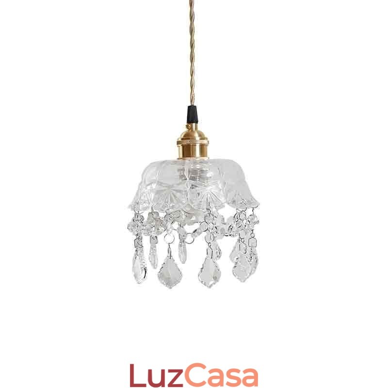 Elegante luminária pendente de vidro com cabeça única Mini luminária pendente