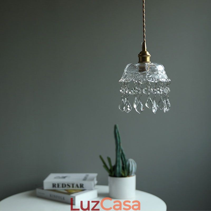 Elegante luminária pendente de vidro com cabeça única Mini luminária pendente