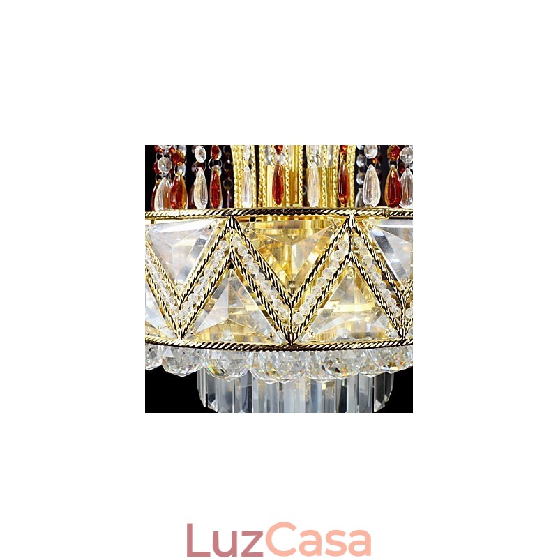 Lustre de metal com pintura de cristal clássico tradicional