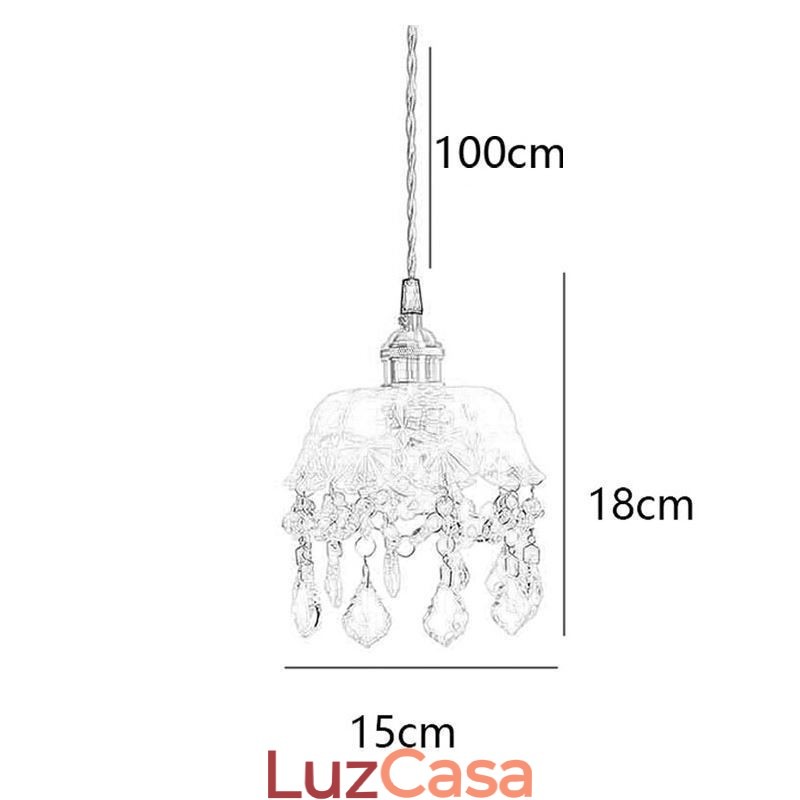 Elegante luminária pendente de vidro com cabeça única Mini luminária pendente