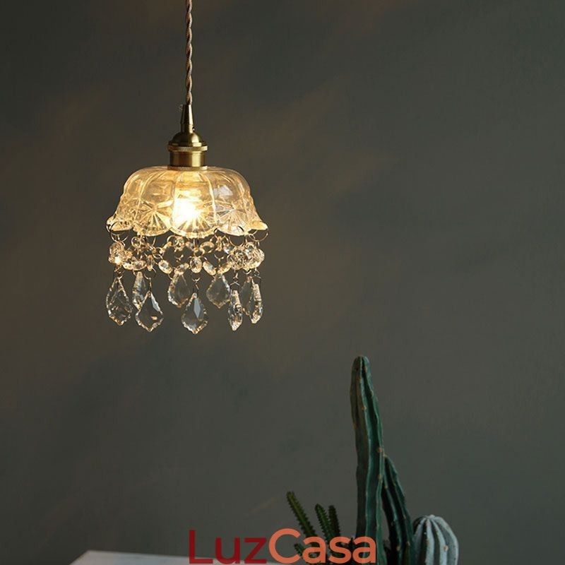 Elegante luminária pendente de vidro com cabeça única Mini luminária pendente