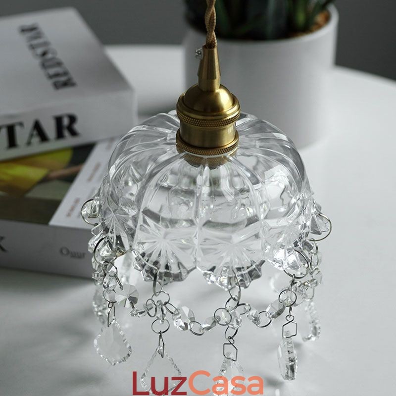 Elegante luminária pendente de vidro com cabeça única Mini luminária pendente