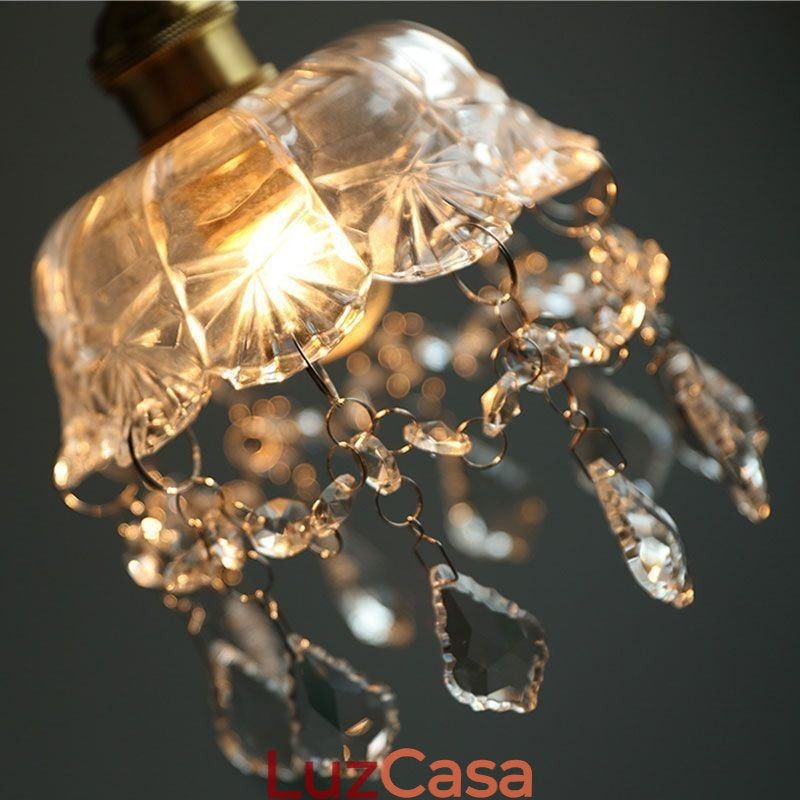 Elegante luminária pendente de vidro com cabeça única Mini luminária pendente