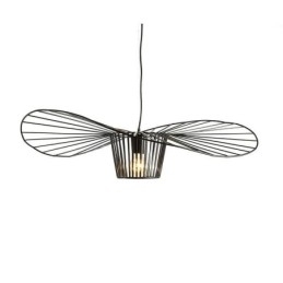 Luminária pendente de ferro, chapéu de palha, 1 luz