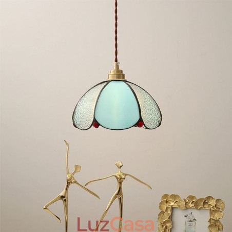 Luminária pendente minimalista de vidro com pétalas, luminária pendente de vidro de cabeça única Luminária pendente minimalista de vidro com pétalas, luminária pendente de vidro de cabeça única
