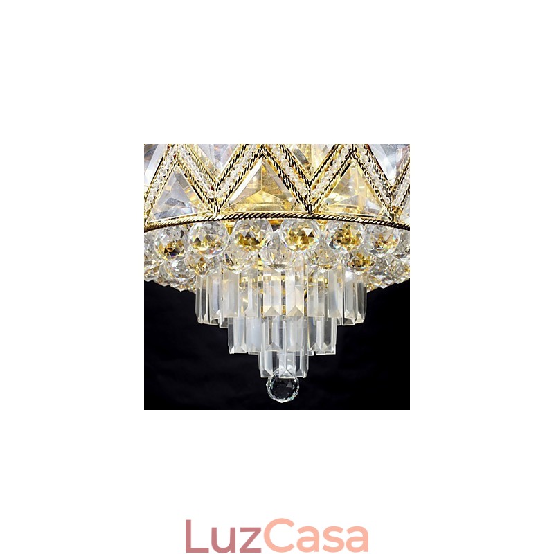 Lustre de metal com pintura de cristal clássico tradicional