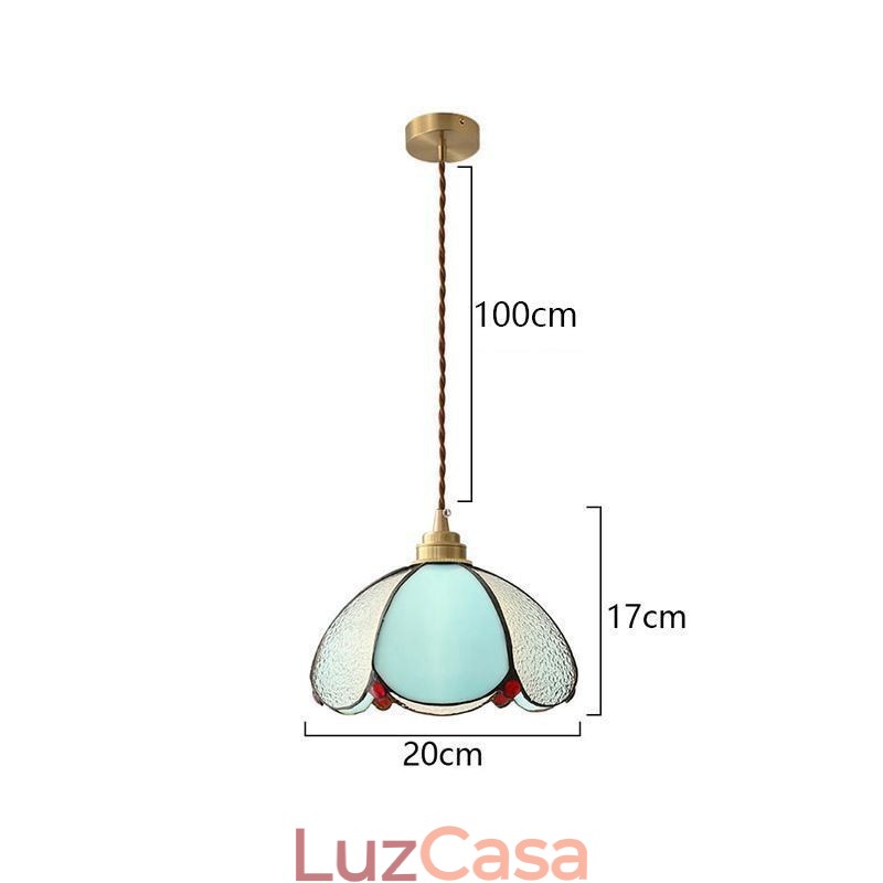 Luminária pendente minimalista de vidro com pétalas, luminária pendente de vidro de cabeça única