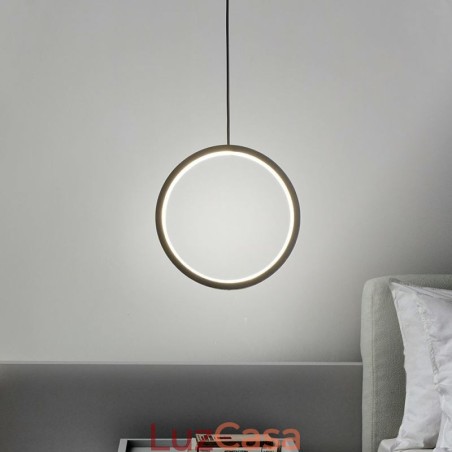 Luminária pendente minimalista em forma de anel, luminária decorativa de teto Luminária pendente minimalista em forma de anel, luminária decorativa de teto