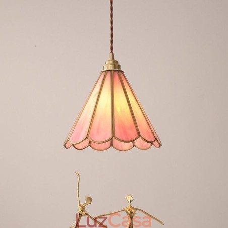 Luminária pendente de vidro estilo japonês, luminária retrô com pétalas Luminária pendente de vidro estilo japonês, luminária retrô com pétalas