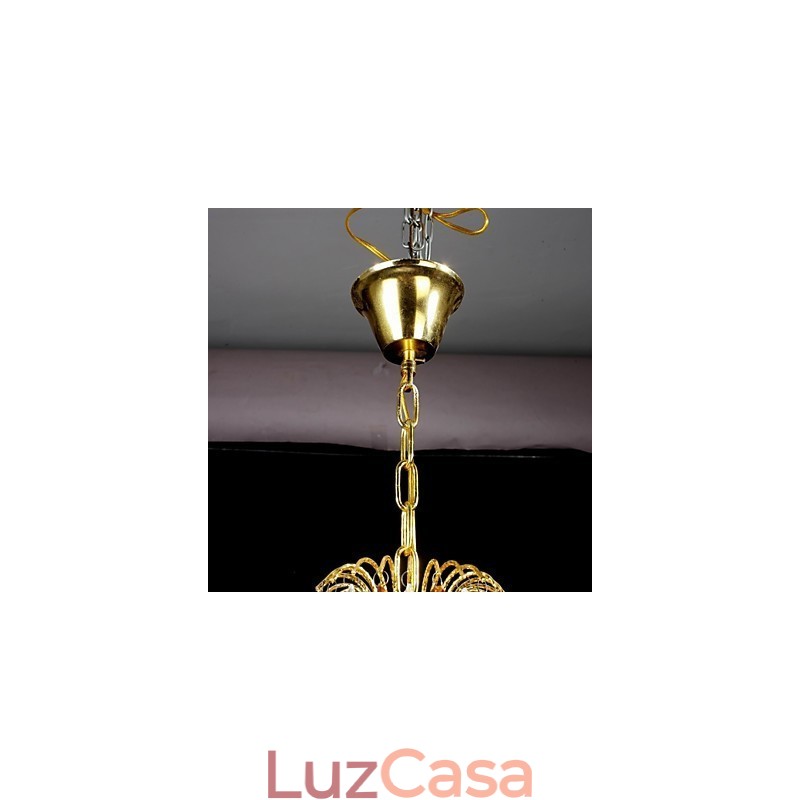 Lustre de metal com pintura de cristal clássico tradicional