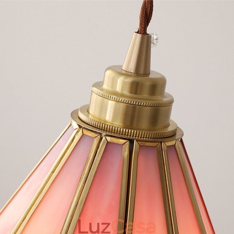 Luminária pendente de vidro estilo japonês, luminária retrô com pétalas