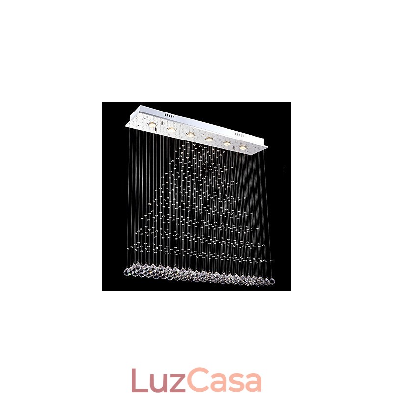 Luminária pendente retangular de cristal, lustre de teto, luminárias de iluminação