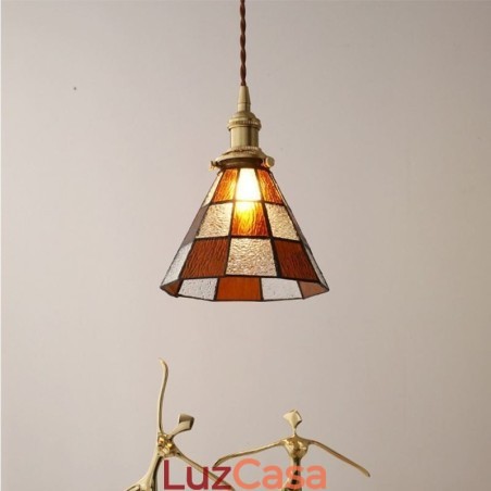 Luminária pendente de vidro retrô em treliça estilo japonês Luminária pendente de vidro retrô em treliça estilo japonês